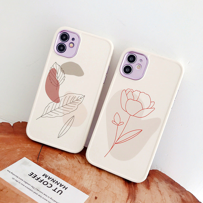 Compatible With , Compatible With  , Vintage Leaf Flower  Phone Case Shockproof Soft Back Cover