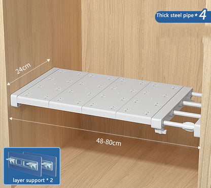 Wardrobe Cabinet Compartment Telescopic Storage Shelf