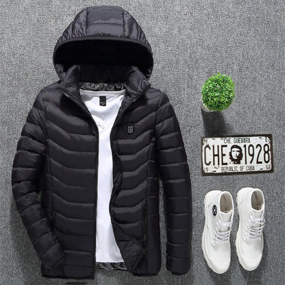 New Heated Jacket Coat USB Electric Jacket Cotton Coat Heater Thermal Clothing Heating Vest Men&