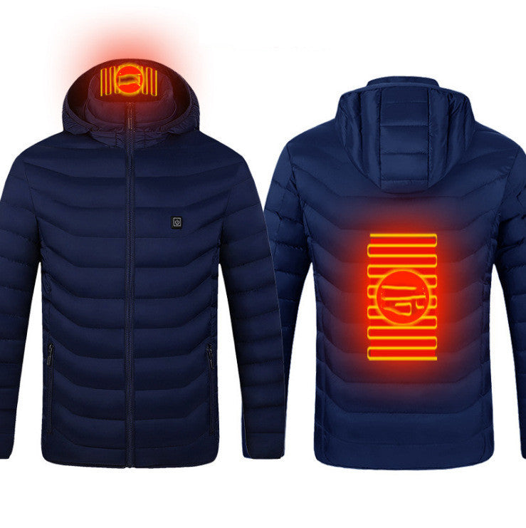 New Heated Jacket Coat USB Electric Jacket Cotton Coat Heater Thermal Clothing Heating Vest Men&