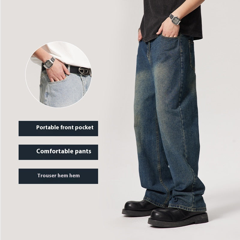 American Style Trend Washed Straight Jeans