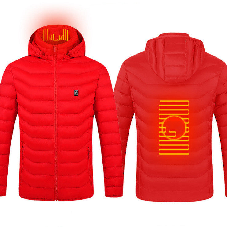 New Heated Jacket Coat USB Electric Jacket Cotton Coat Heater Thermal Clothing Heating Vest Men&