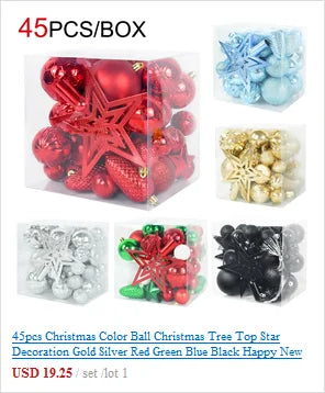 6pcs/box Christmas White Plastic Ball Christmas Tree Decoration