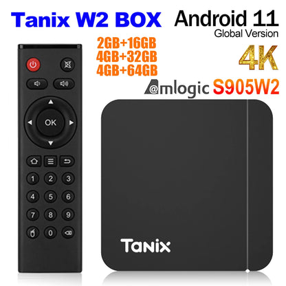 Tanix W2 Android 11 TV box Amlogic S905W2 2GB 16GB 2.4G/5G Dual Wifi BT Media player Set Top Box VS Tanix X4 Box