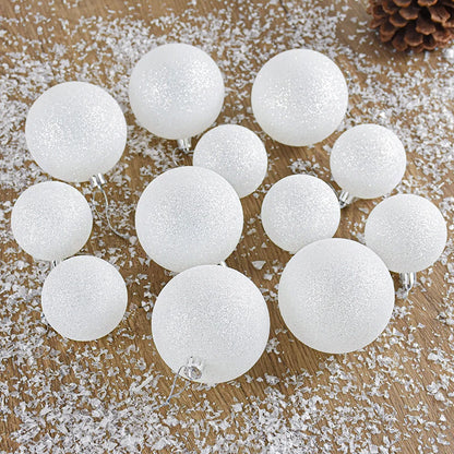 6pcs/box Christmas White Plastic Ball Christmas Tree Decoration