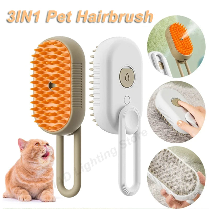 Portable Cat Steamy Brush Dog Massage Comb Electric Spray Cat Hair Brushes Retractable Handle Pet Hair Removal Grooming Brush