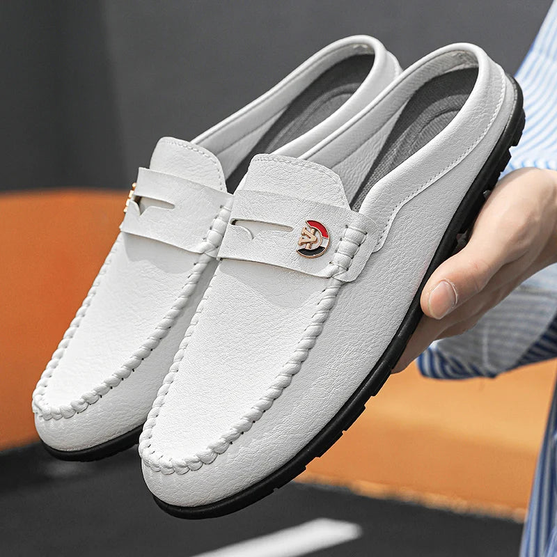 Trendy Half Slippers Flat Casual Shoes for Men Classic Summer Slippers Man&