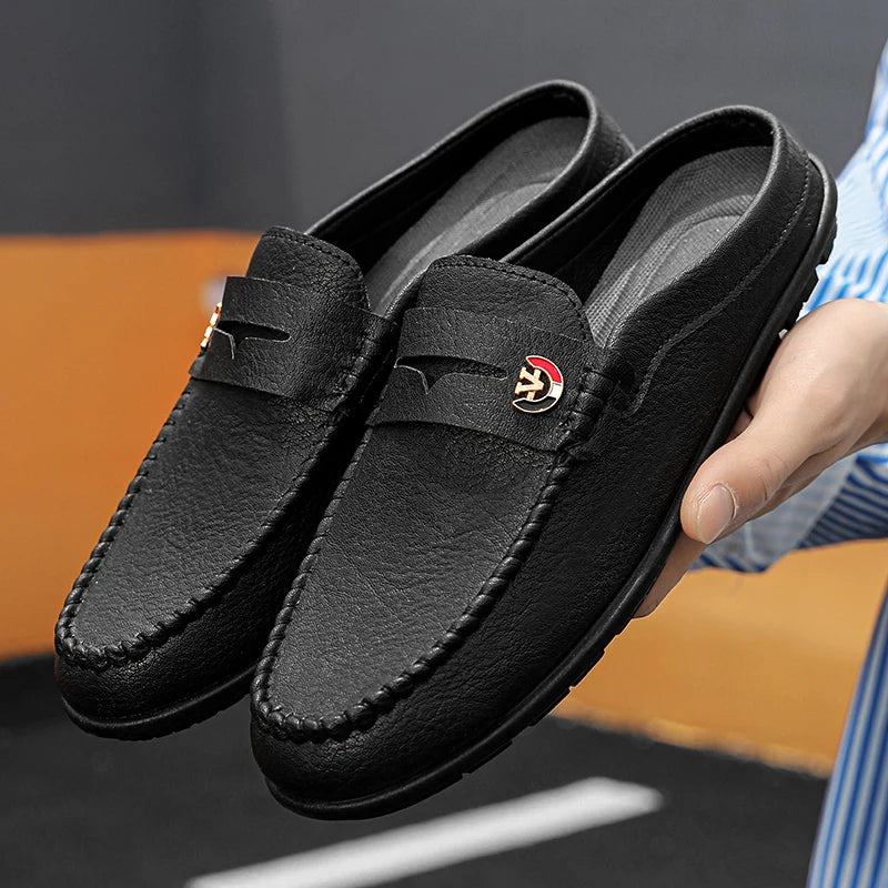 Trendy Half Slippers Flat Casual Shoes for Men Classic Summer Slippers Man&