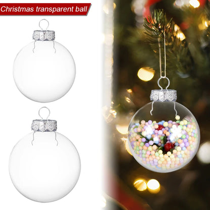 6pcs/box Christmas White Plastic Ball Christmas Tree Decoration