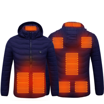 New Heated Jacket Coat USB Electric Jacket Cotton Coat Heater Thermal Clothing Heating Vest Men&