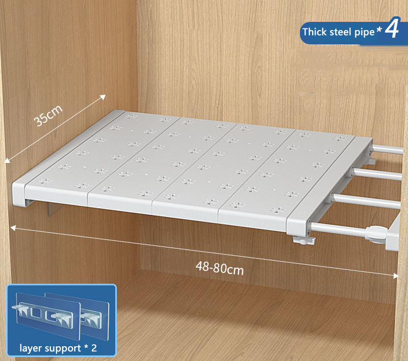 Wardrobe Cabinet Compartment Telescopic Storage Shelf