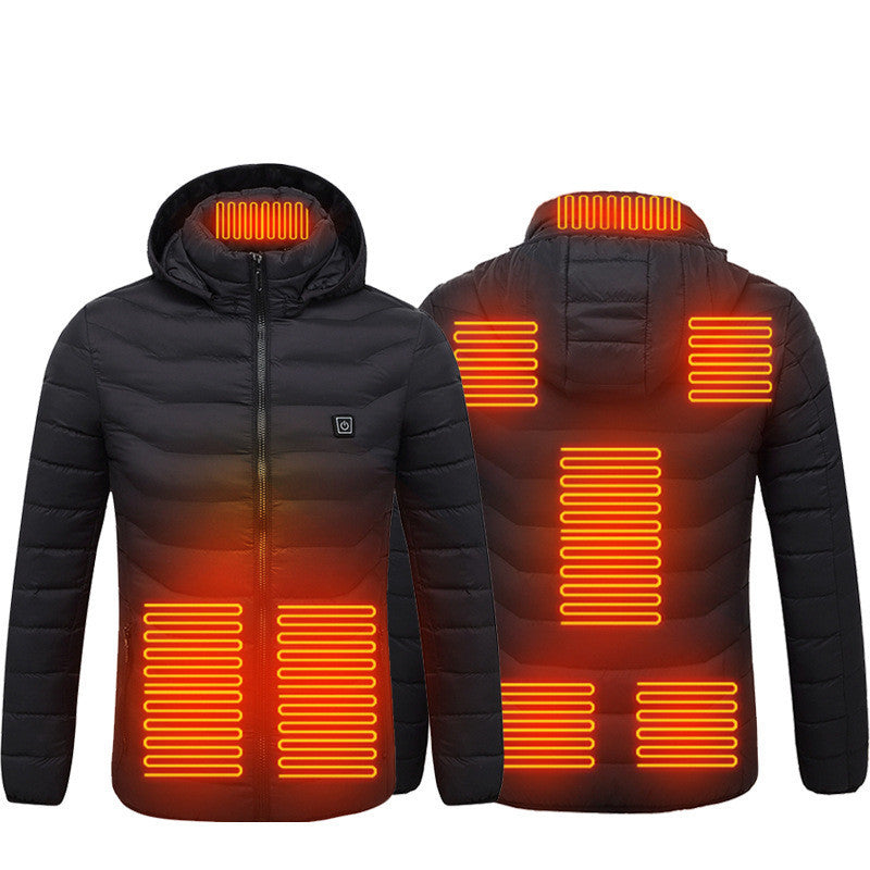 New Heated Jacket Coat USB Electric Jacket Cotton Coat Heater Thermal Clothing Heating Vest Men&